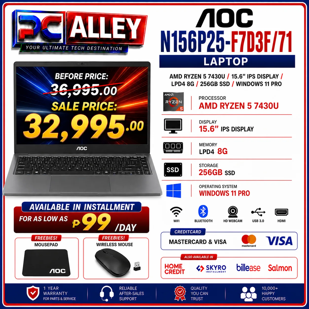AOC N156P25-F7D3F/71 Laptop