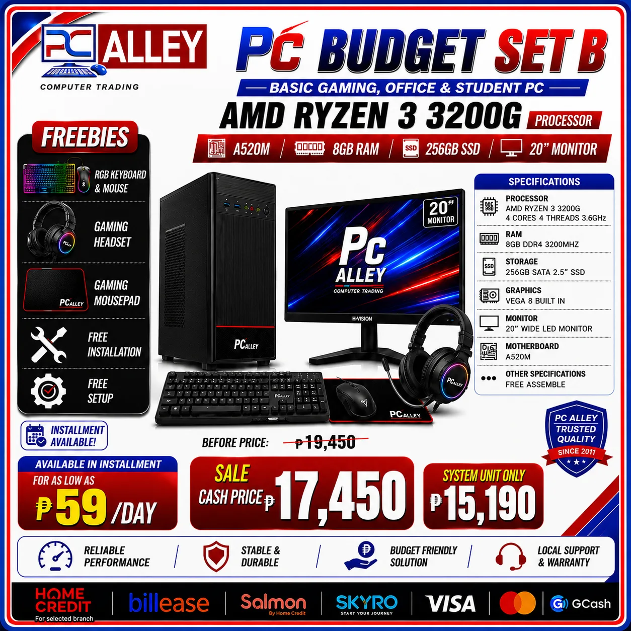 PC Alley Budget Set B – AMD Ryzen 3 3200G