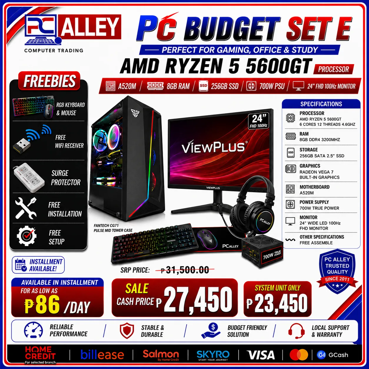 PC Alley Budget Set E – AMD Ryzen 5 5600GT