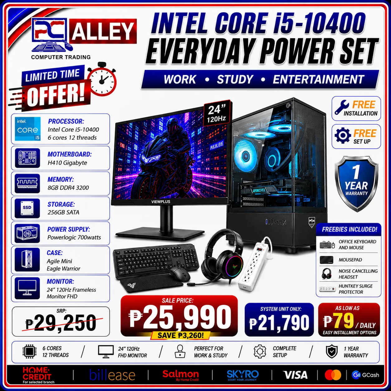 PC Alley Everyday Power Set – Intel Core i5-10400
