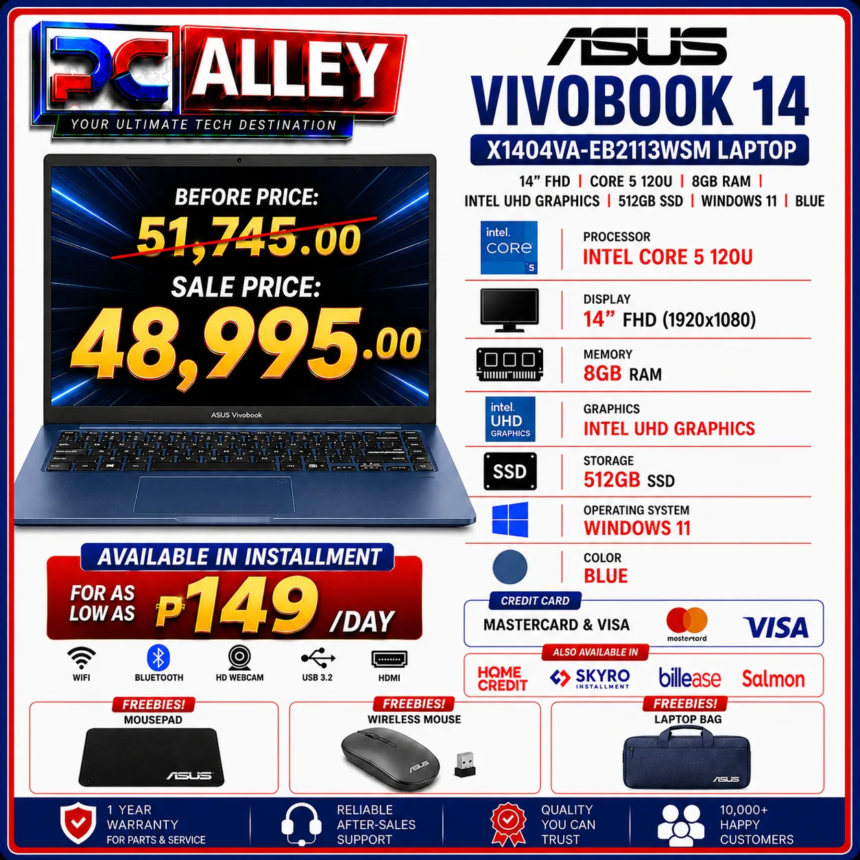 Asus Vivobook 14 X1404VA-EB2113WSM Laptop