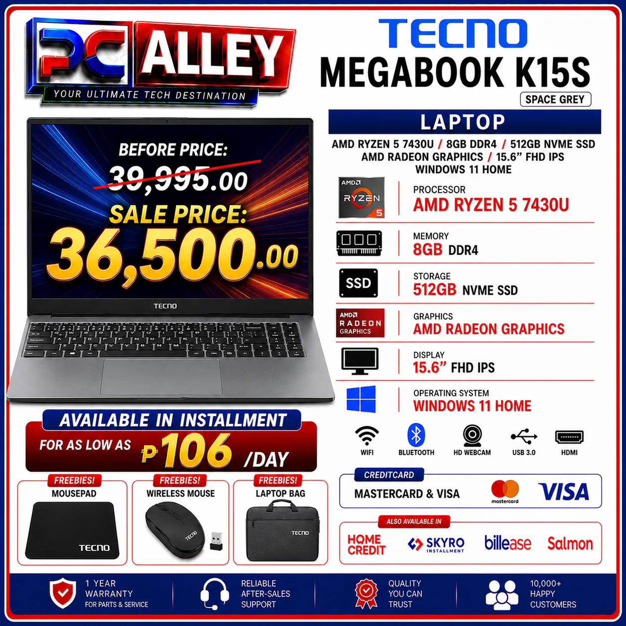 Tecno Megabook K15S Laptop