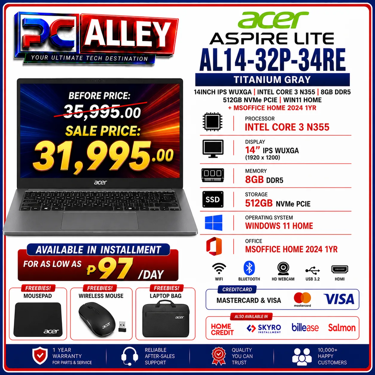 Acer Aspire Lite AL14-32P-34RE Laptop