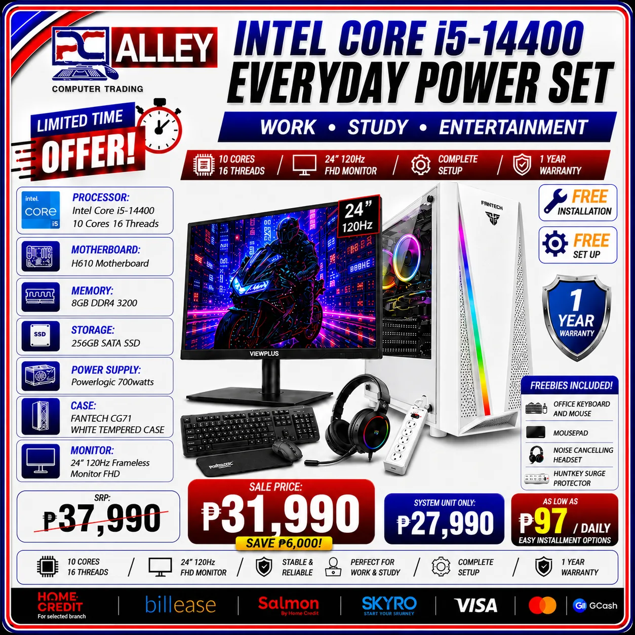 PC Alley Everyday Power Set – Intel Core i5-14400