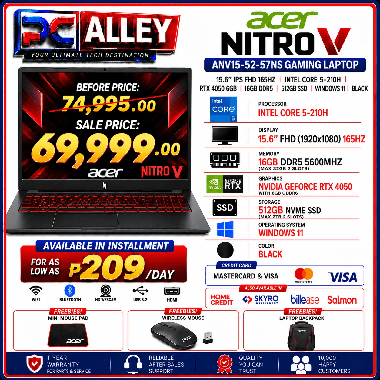 ACER NITRO V ANV15-52-57NS